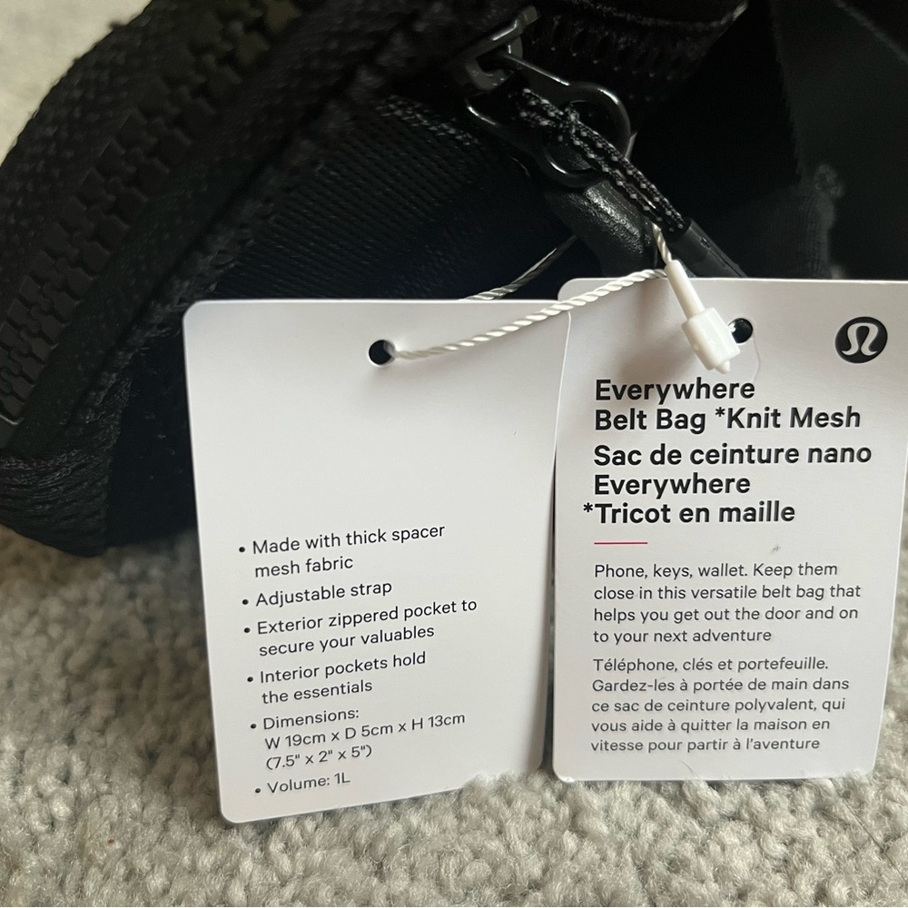 NWT LULULEMON Black Mesh Athletic Bag - Picture 6 of 8